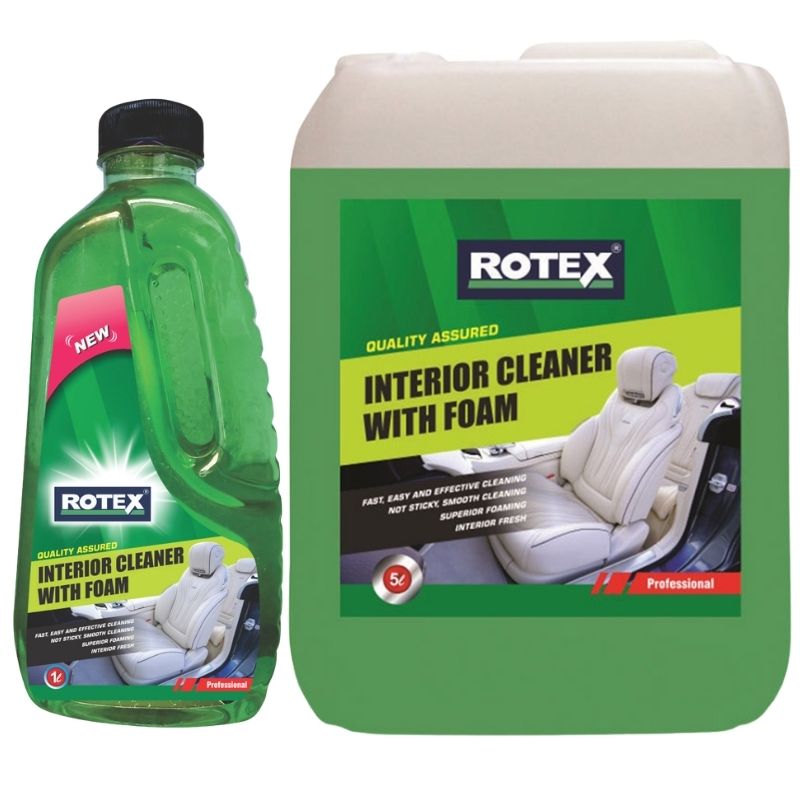 Interior cleaner with foam